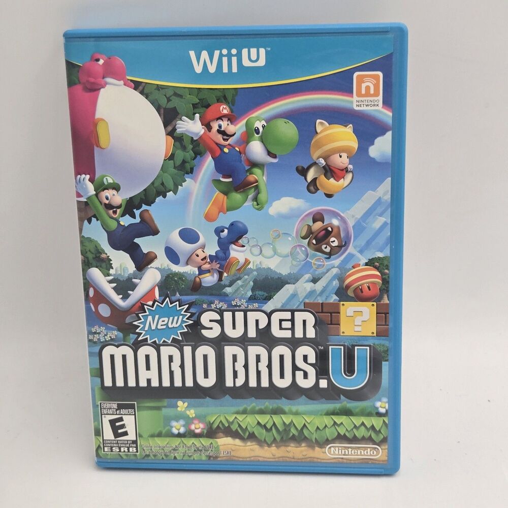"New Super Mario Bros U" Wii U Complete CIB Clean Disc Tested Works Nintendo